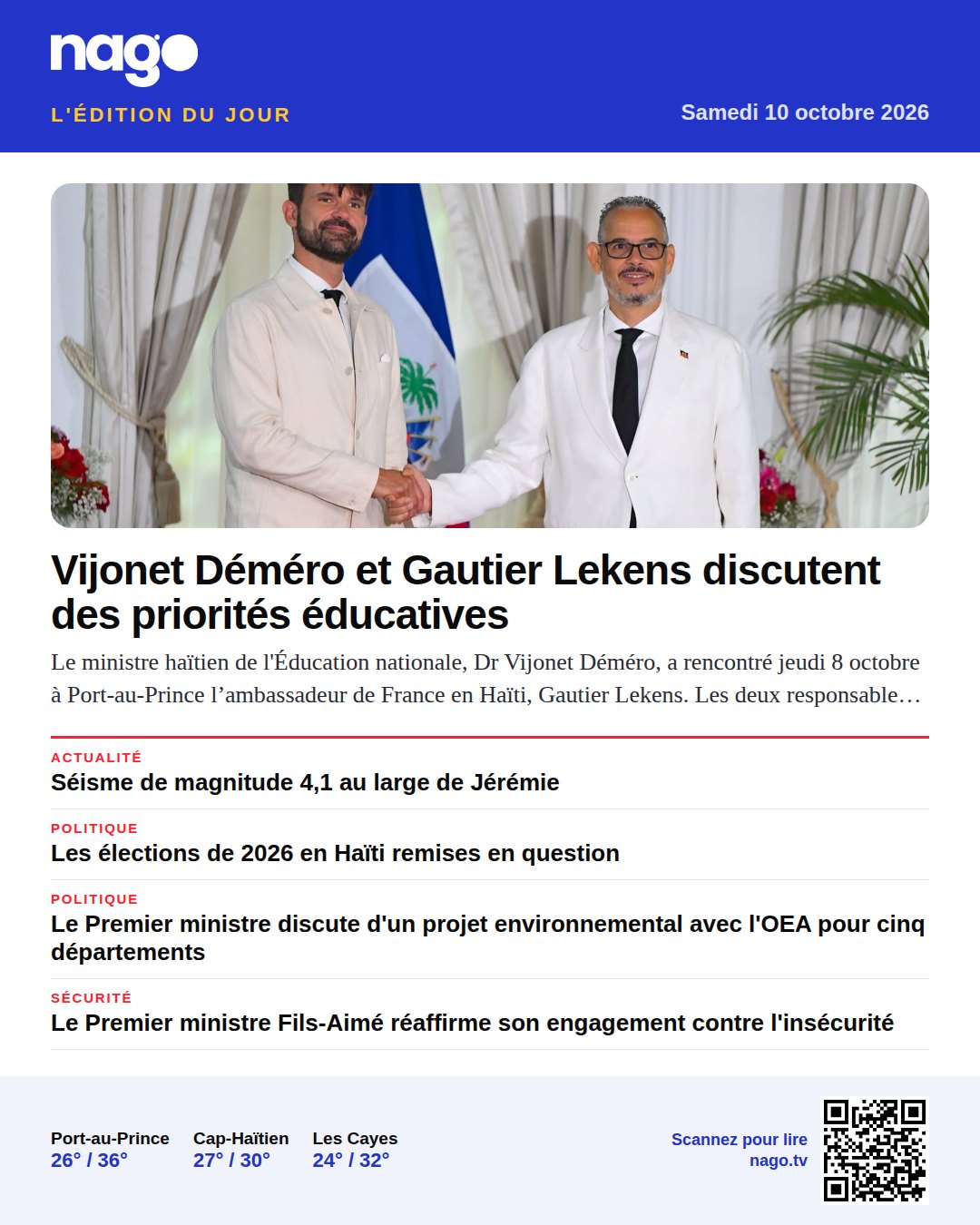 Vijonet Déméro et Gautier Lekens discutent des priorités éducatives