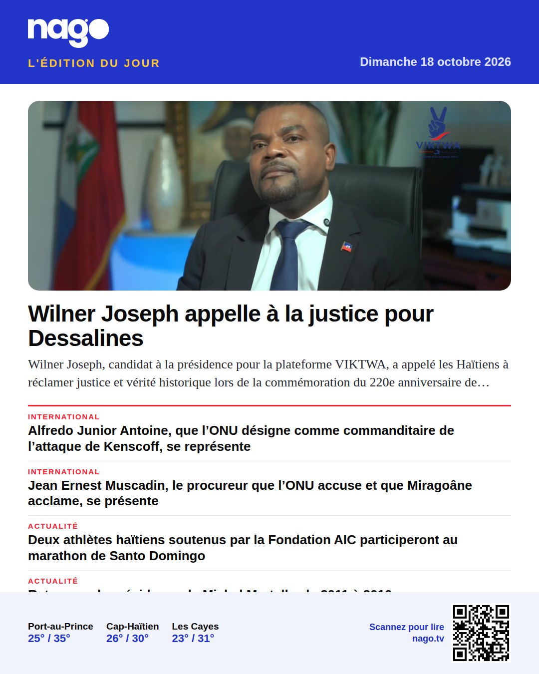 Wilner Joseph appelle à la justice pour Dessalines