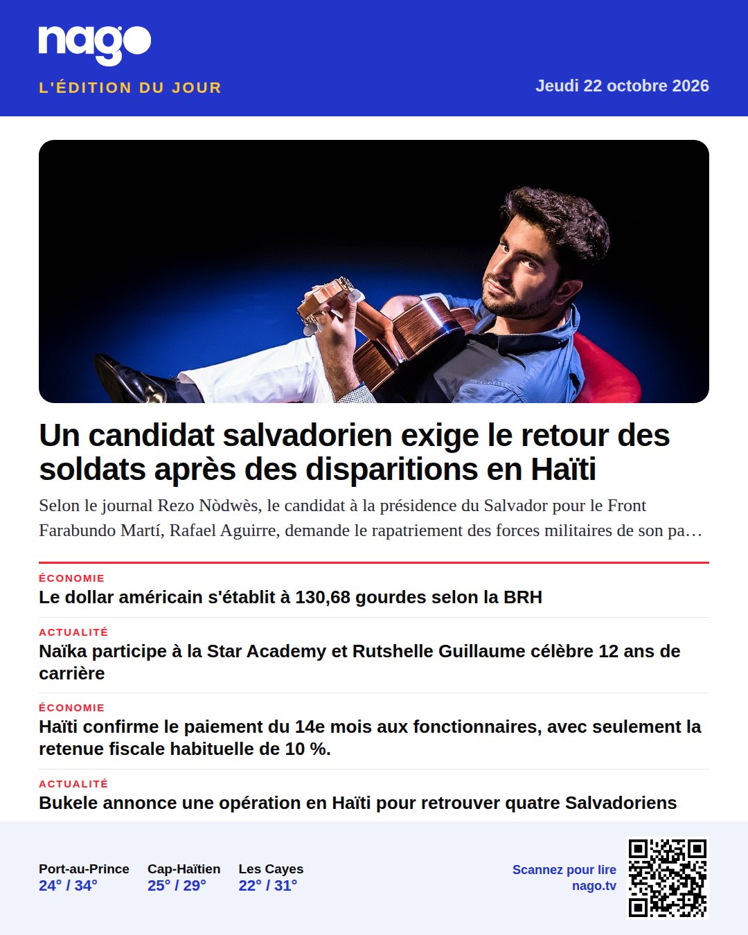 Un candidat salvadorien exige le retour des soldats après des disparitions en Haïti