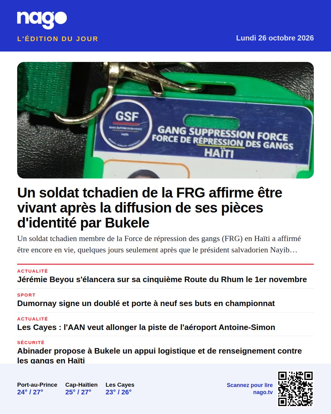 Un soldat tchadien de la FRG affirme être vivant après la diffusion de ses pièces d'identité par Bukele